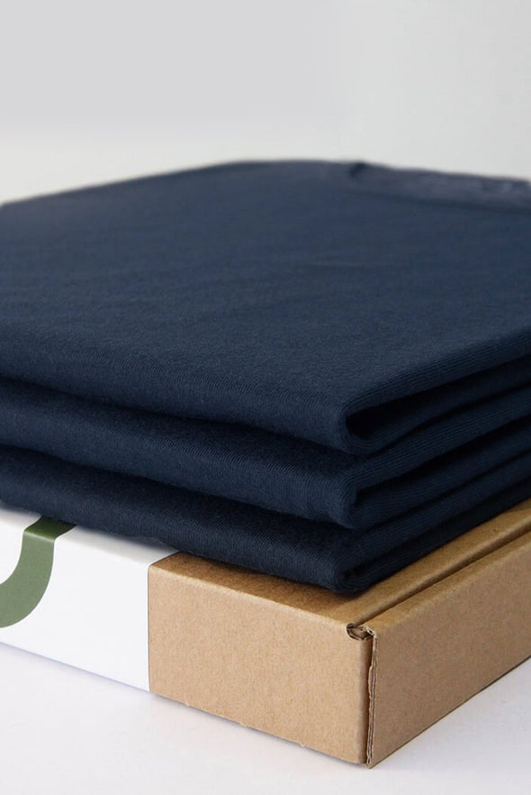 3x luxe bamboo t-shirts navy