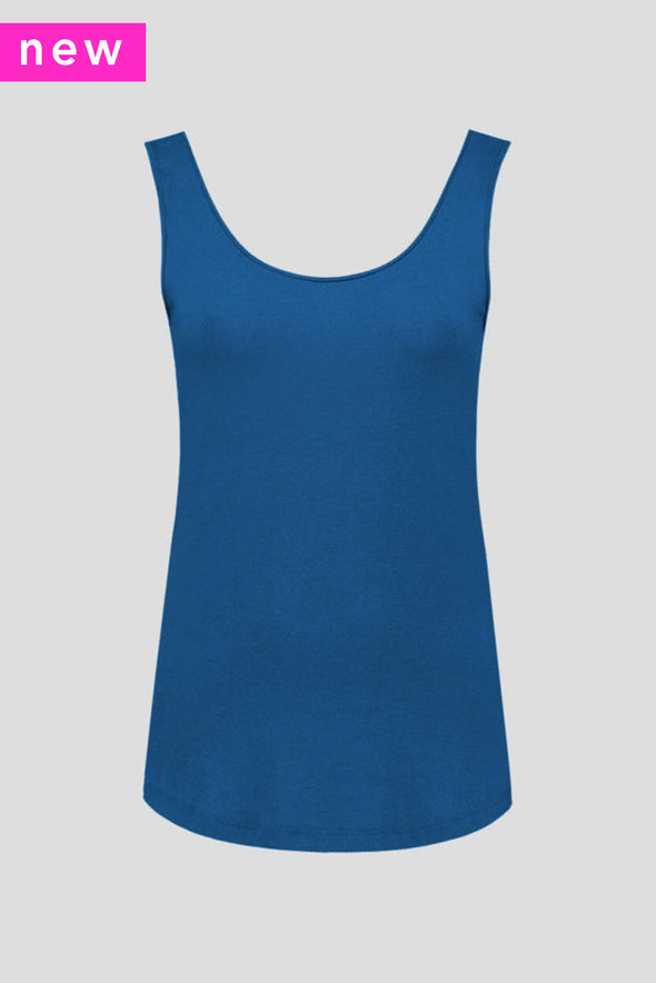 2 x Navy, Skyblue L 3-pack luxe women bamboo singlets